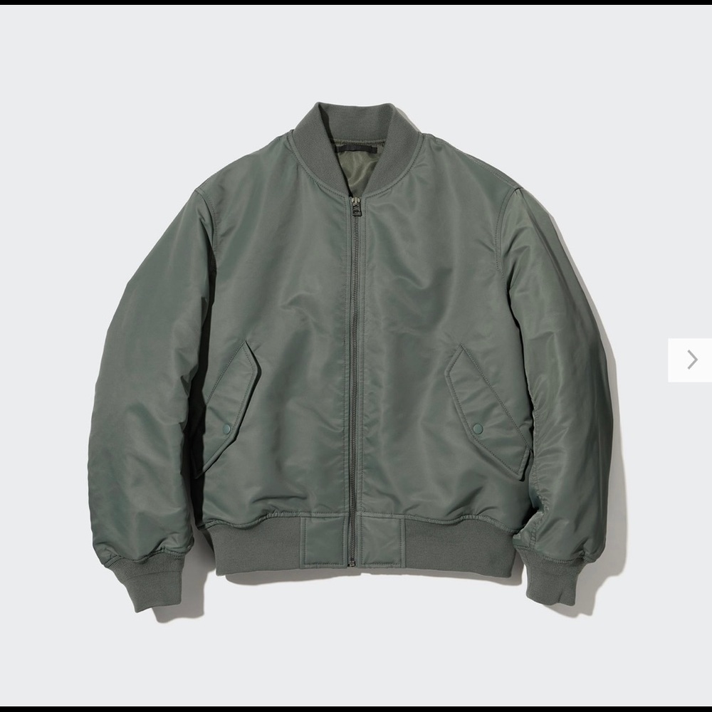 Uniqlo padded bomber jacket- olive
